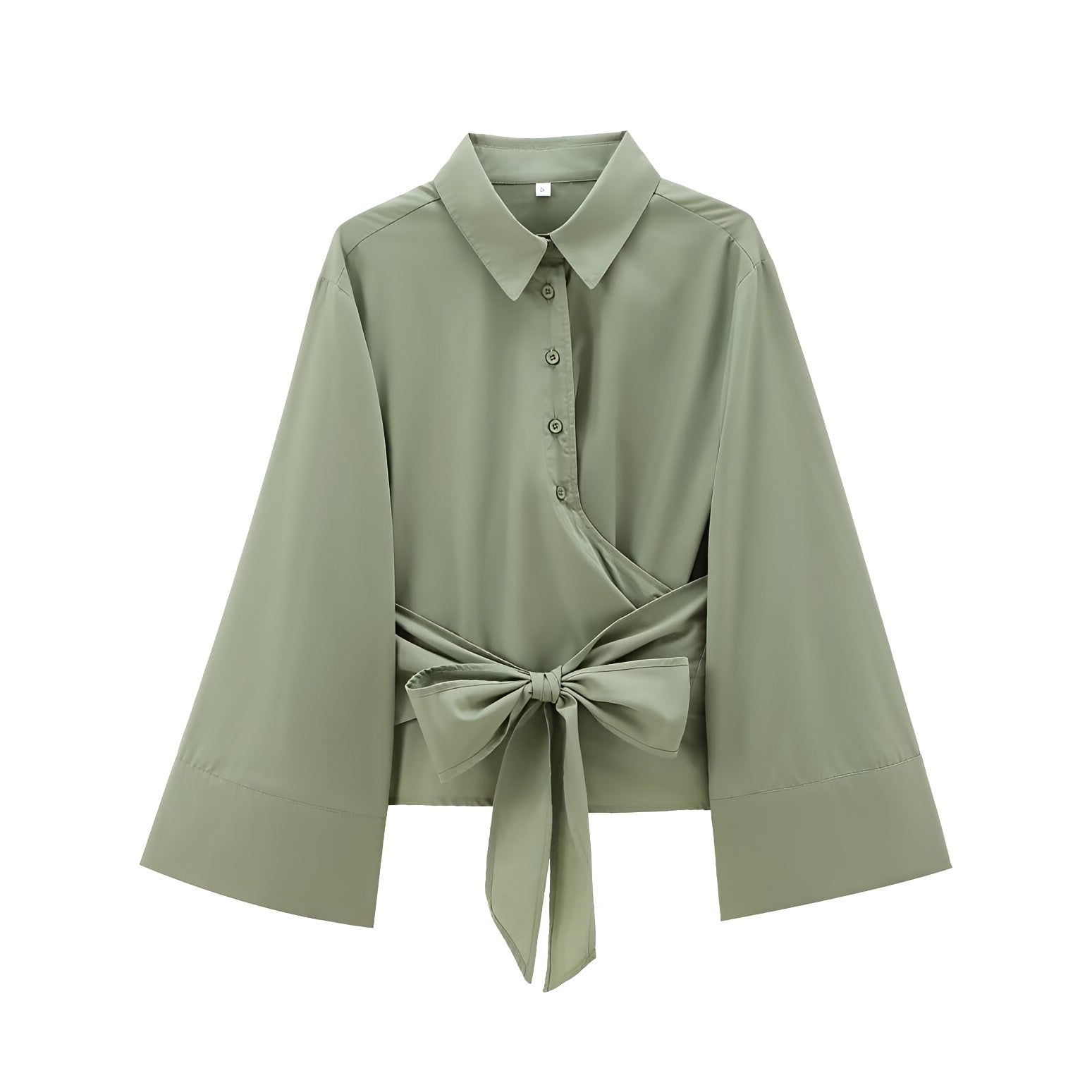 Shania - Elegante blusa de corte holgado con cinturón para damas
