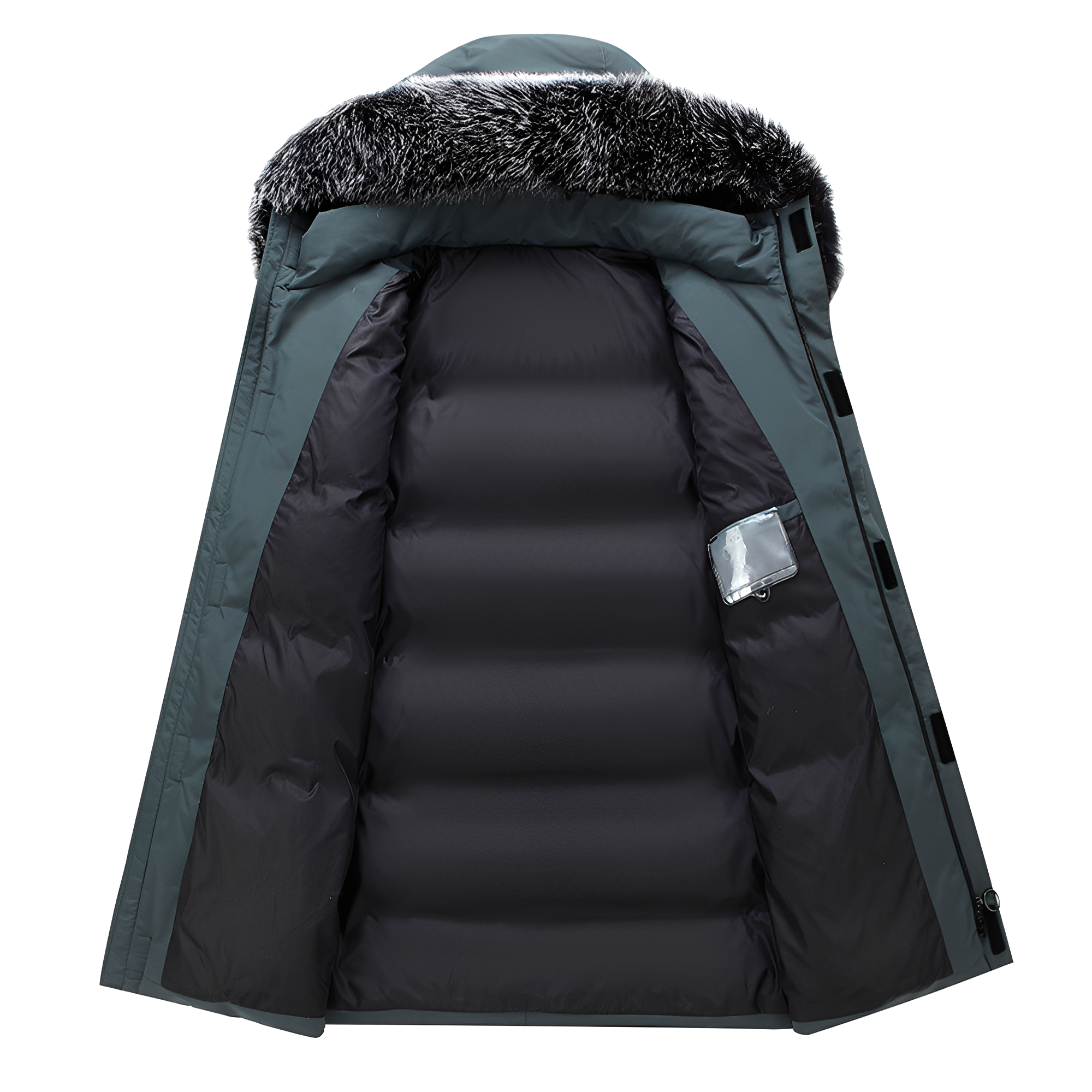 Crosby - Chaqueta de plumas con capucha de piel para hombres