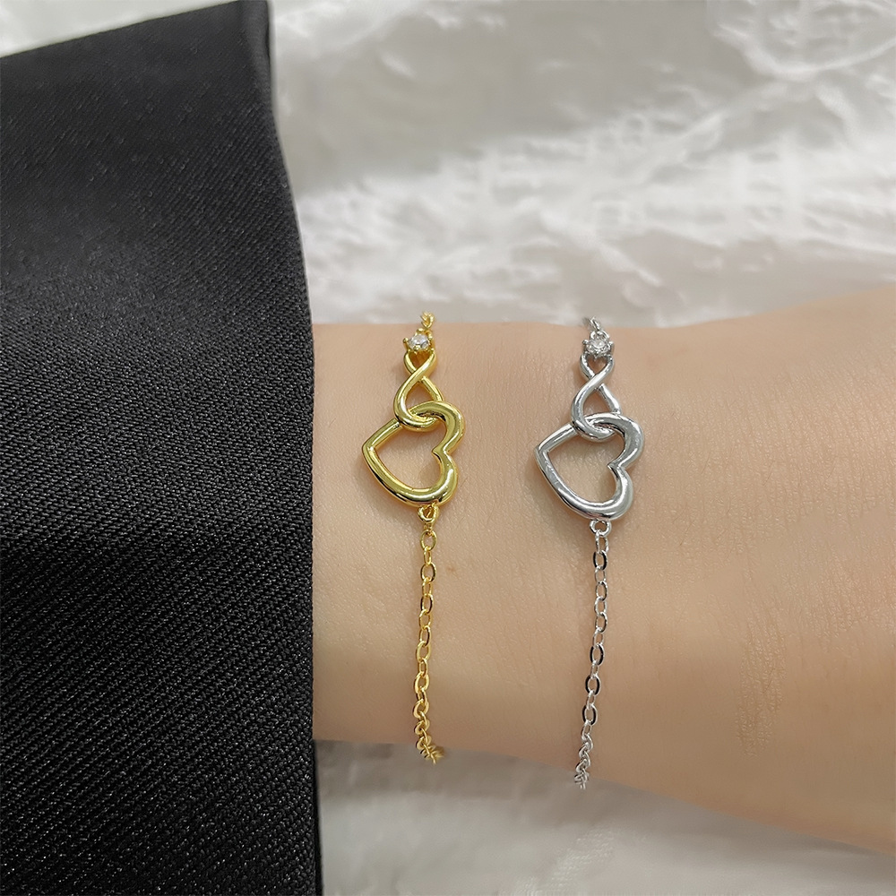 Pulsera Corazón Infinito - Pulsera delicada de CZ
