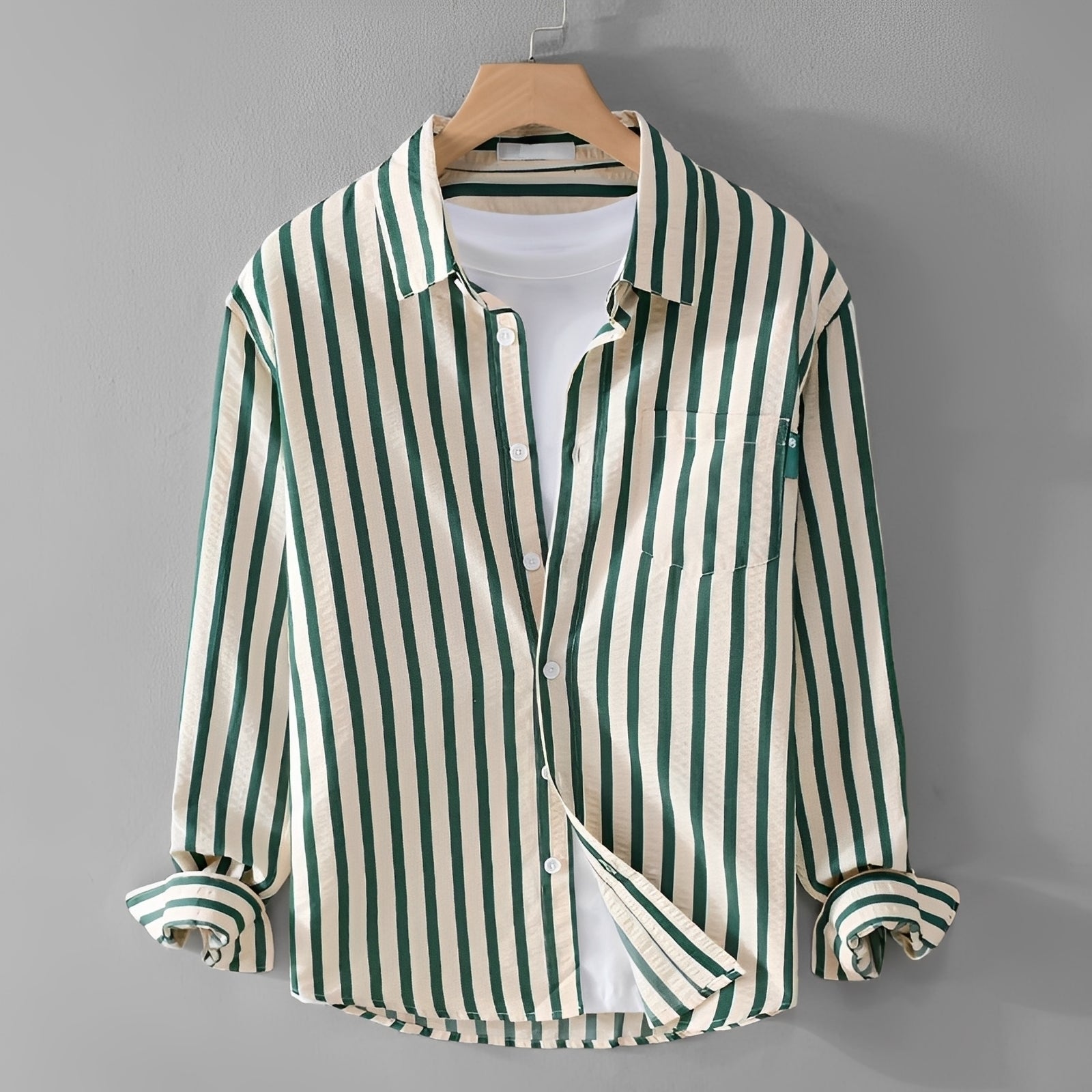 Marvin - Camisa de Manga Larga a Rayas Estilosa