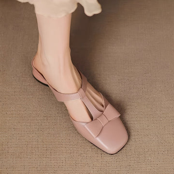 Jean - Sandalias Mules Elegantes con Lazo
