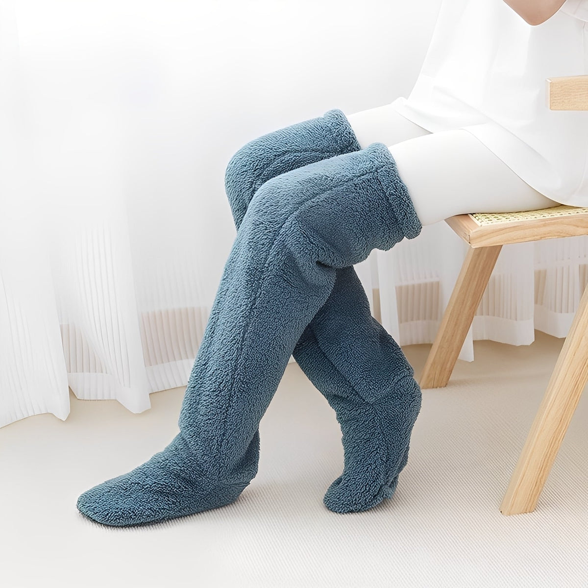 Camellia - Calcetines de Invierno Calientes Sobre la Rodilla para Damas
