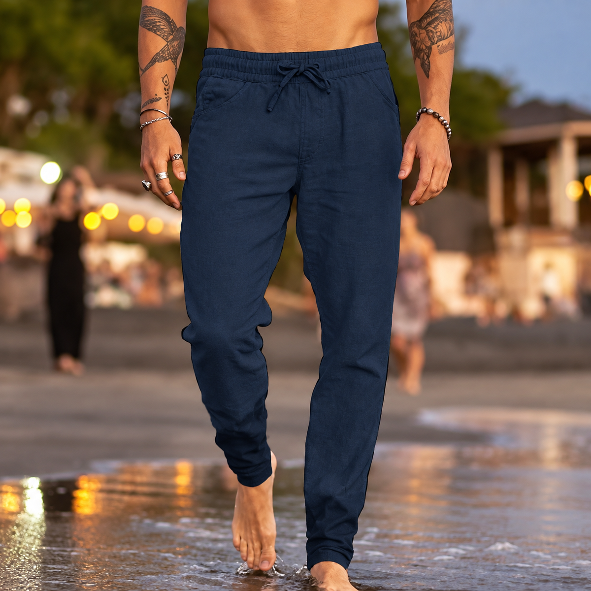 Majd - Pantalones ligeros de lino para hombres
