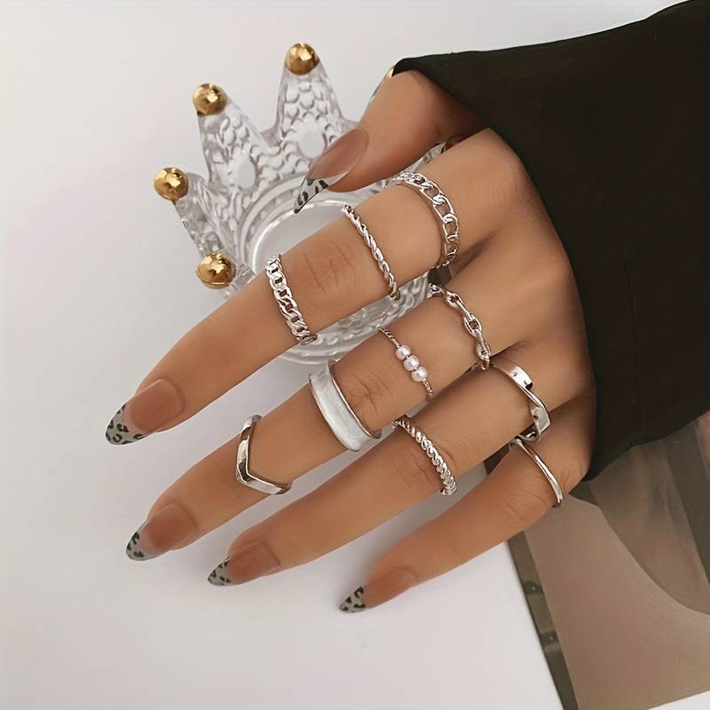10Piezas Anillos de Moda - Anillos de Mezcla y Combina