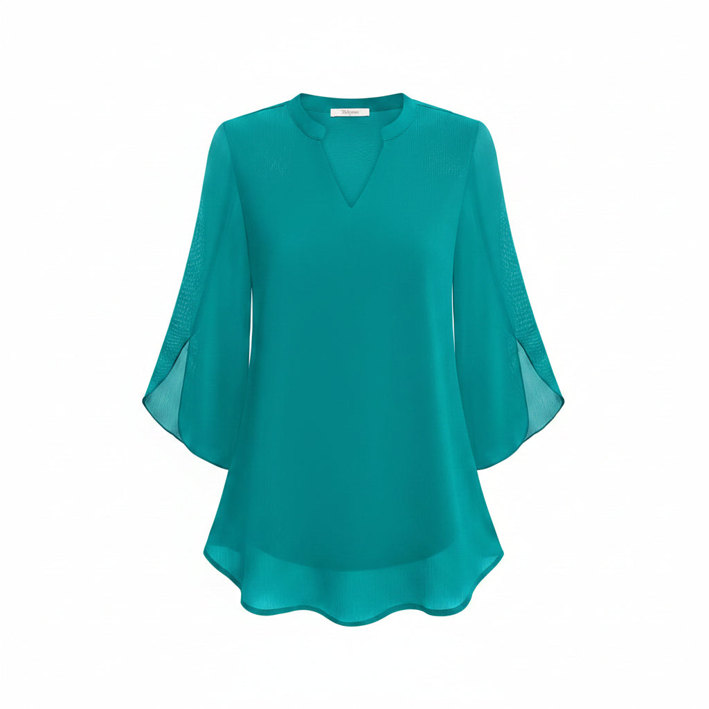 Brianna - Blusa de Manga Abierta con Movimiento Elegante