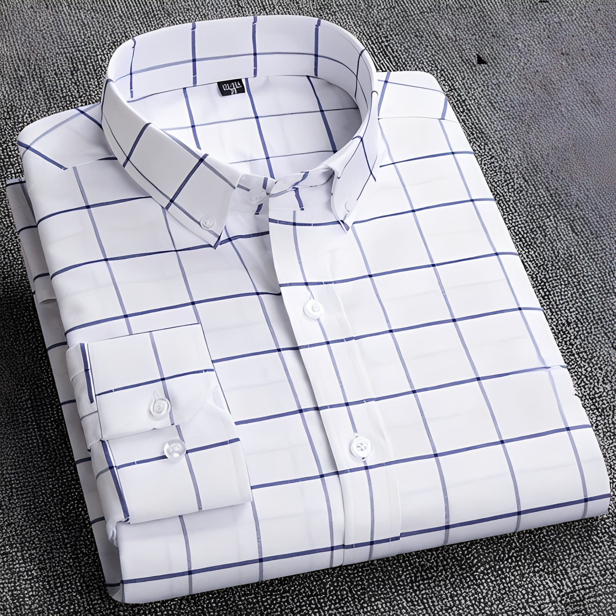 Jezriel - Camisa a cuadros de moda de manga larga para hombre