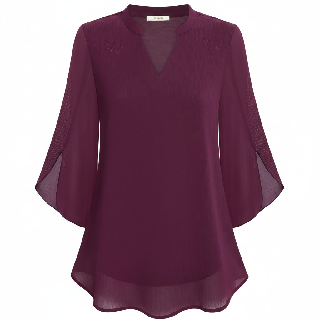 Brianna - Blusa de Manga Abierta con Movimiento Elegante