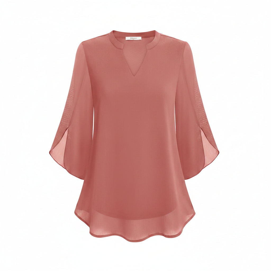 Brianna - Blusa de Manga Abierta con Movimiento Elegante