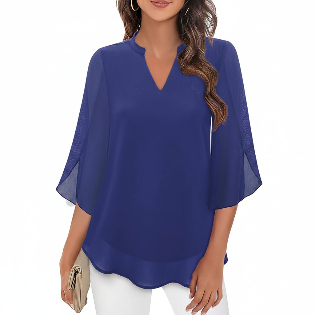 Brianna - Blusa de Manga Abierta con Movimiento Elegante