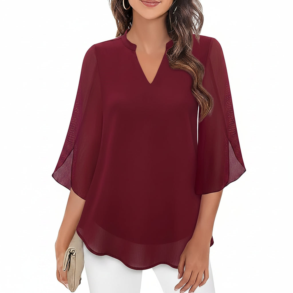 Brianna - Blusa de Manga Abierta con Movimiento Elegante
