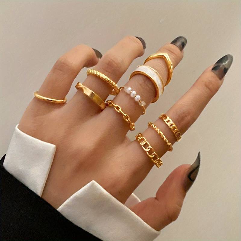 10Piezas Anillos de Moda - Anillos de Mezcla y Combina