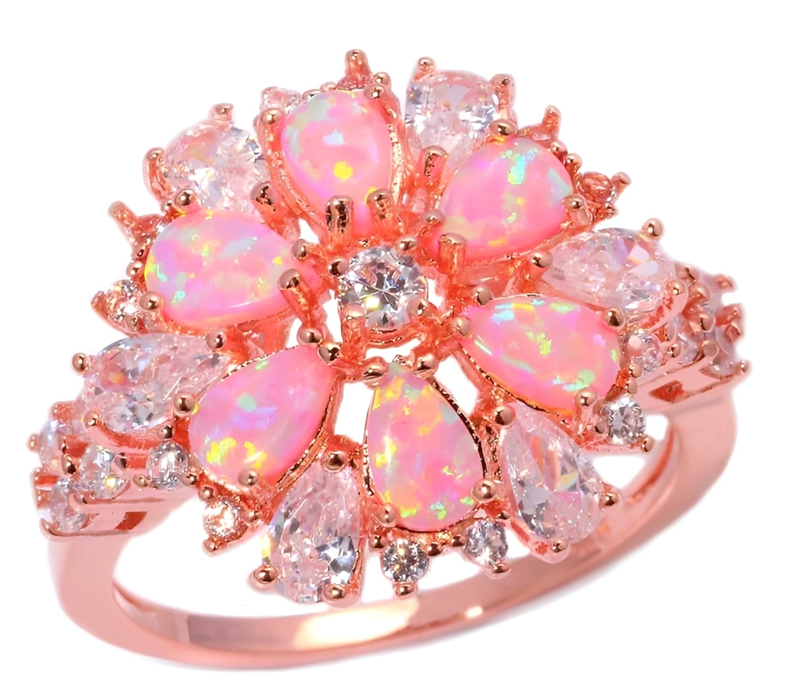 Rian – Anillo fino flor de ópalo de fuego