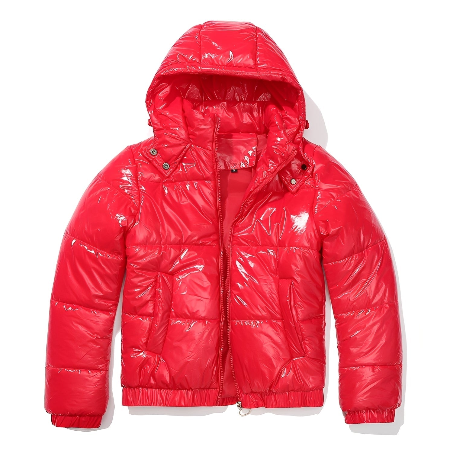 Yazmin - Una chaqueta gruesa y brillante para damas con capucha