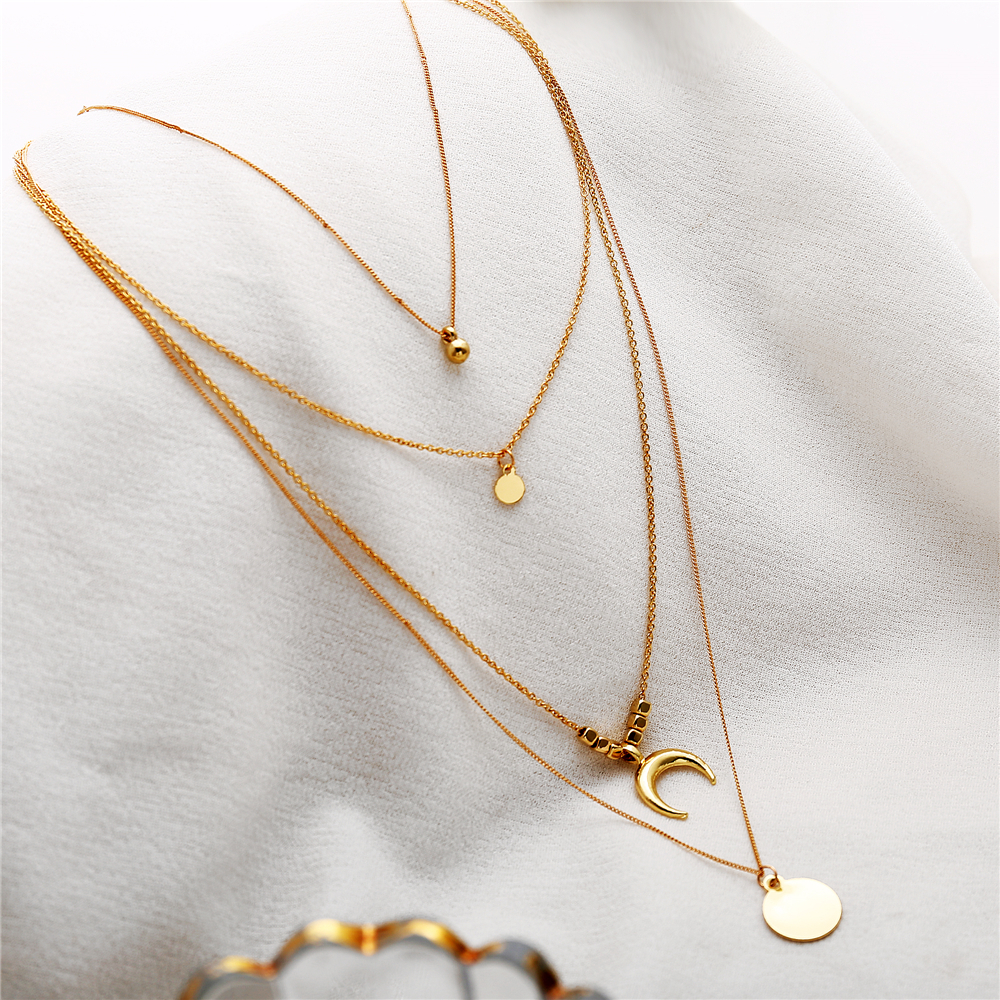 Collar Boho de luna multicapa