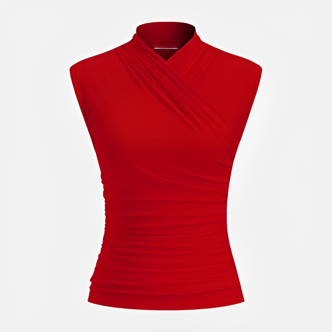 Mireya - Blusa Sofisticada de Cuello Cruzado