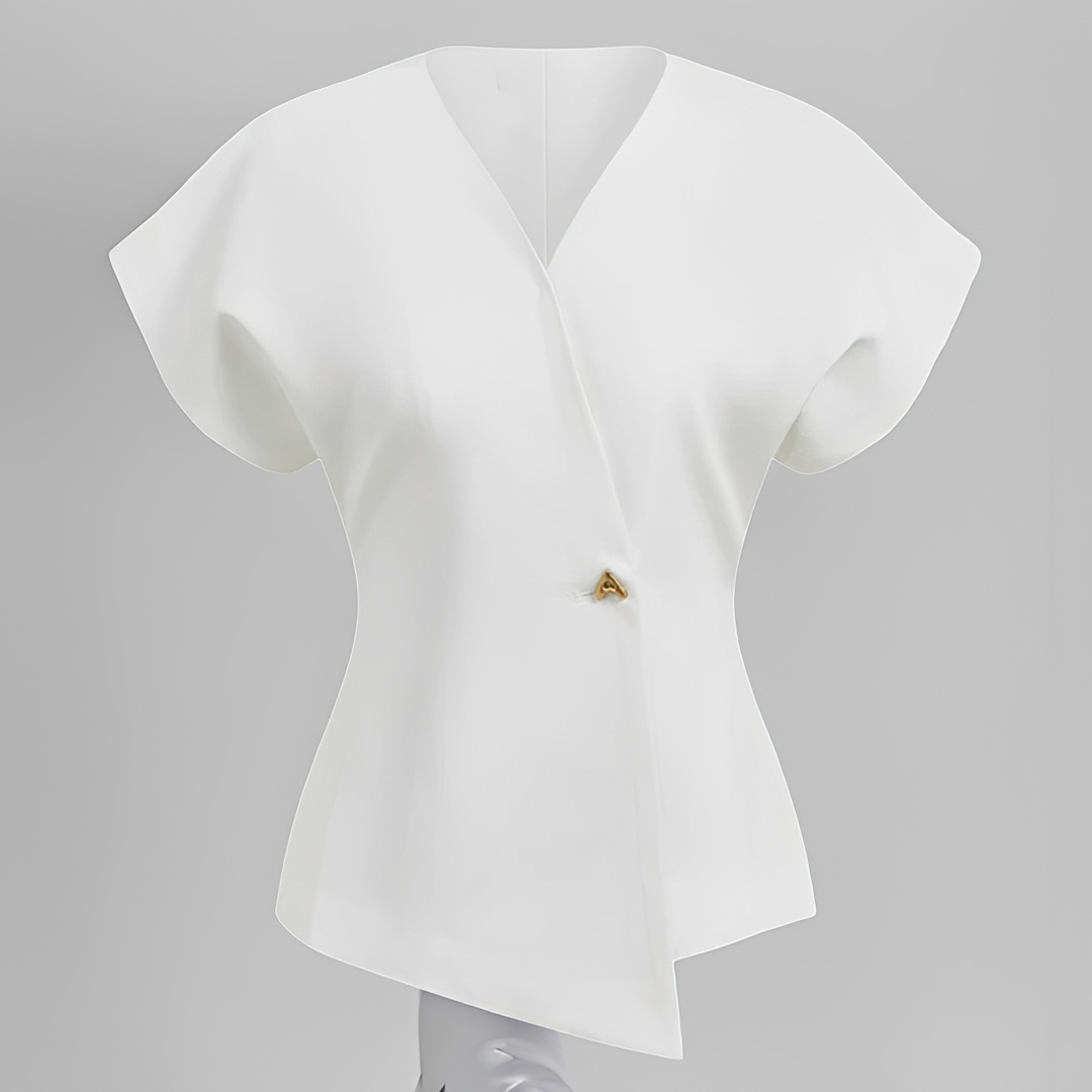 Ariella - Blusa con cuello en V a la moda