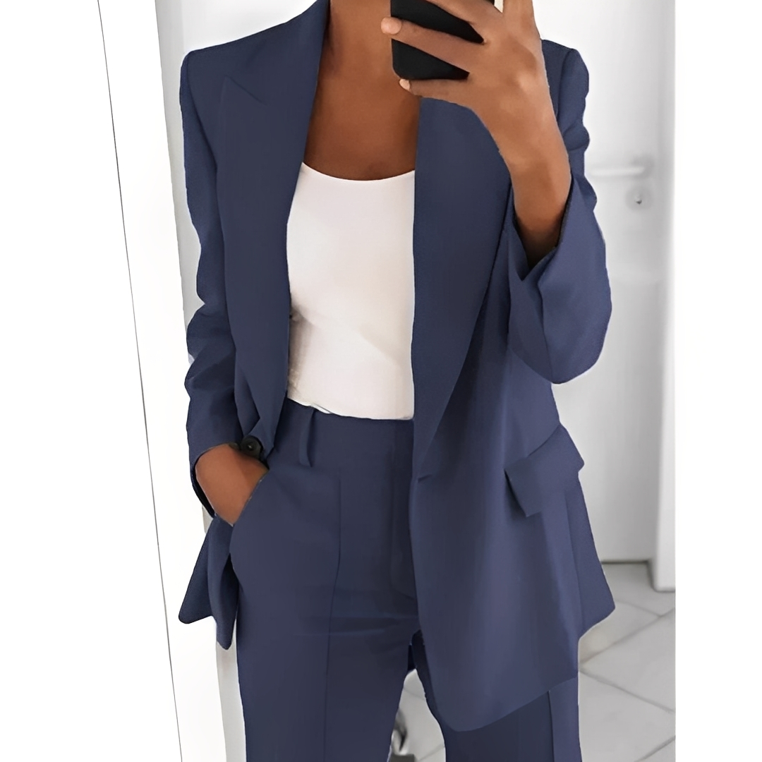 Alexes - Conjunto de blazer y pantalón para damas