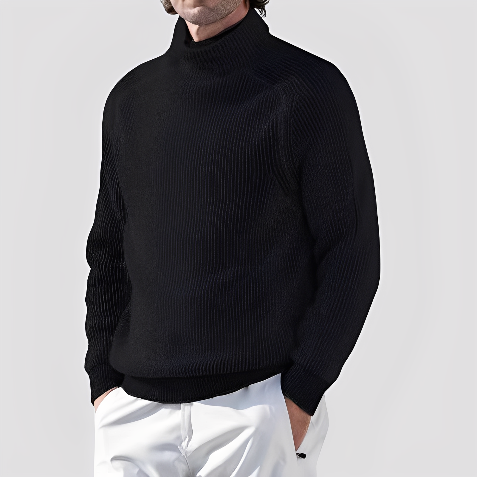 Chadwick - Jersey de cuello alto cómodo