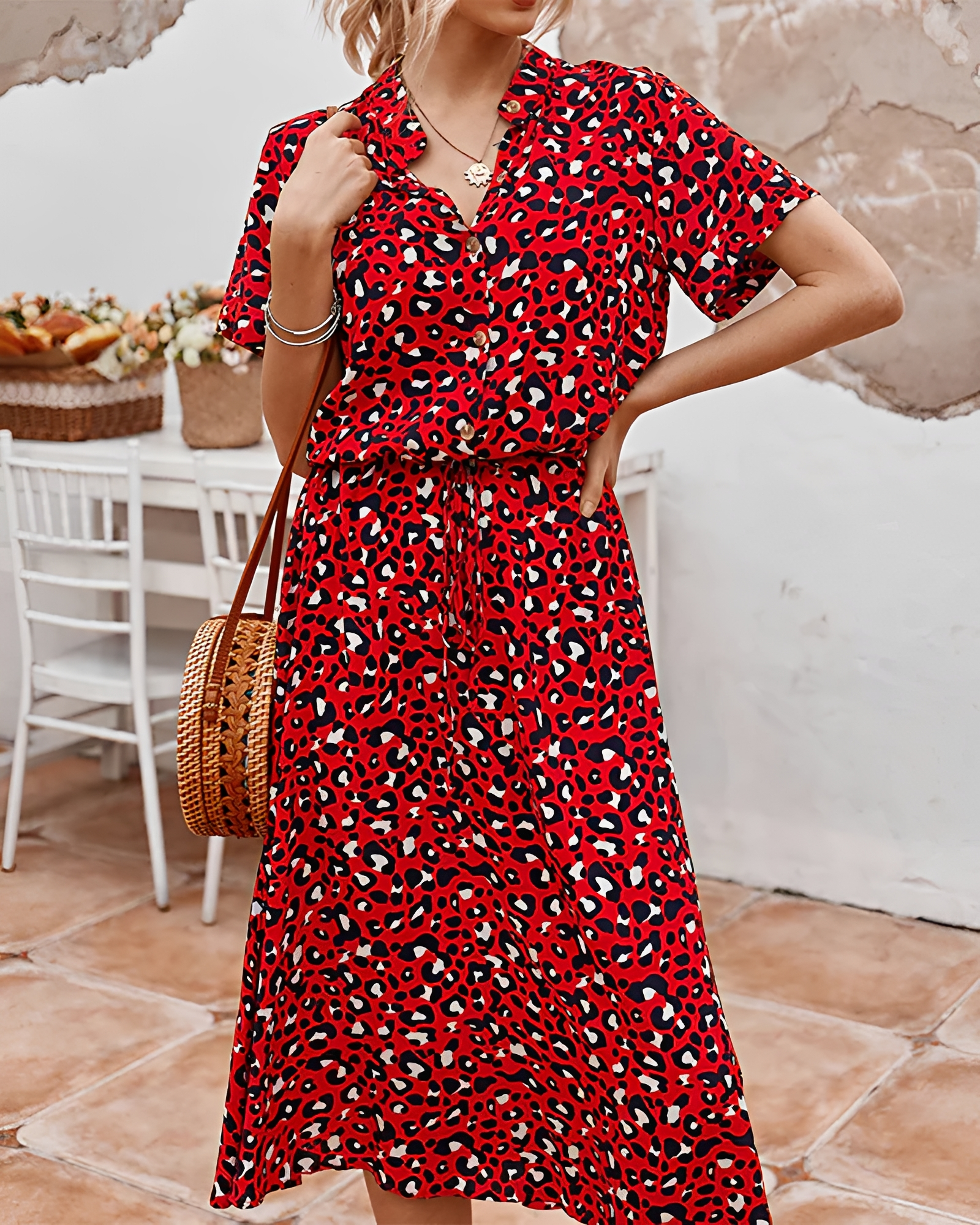 Shannon - Vestido Midi Elegante con Cuello en V