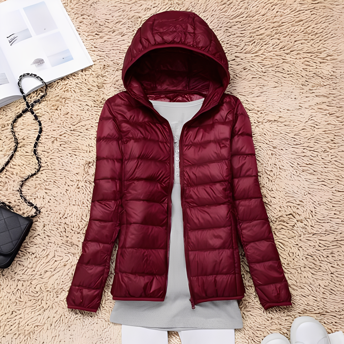 Lyndsay - Chaqueta acogedora y elegante con capucha