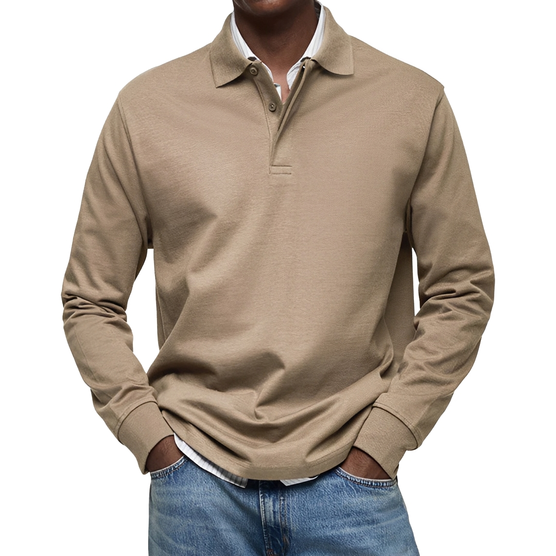 Argus - Polo con mangas largas para hombre