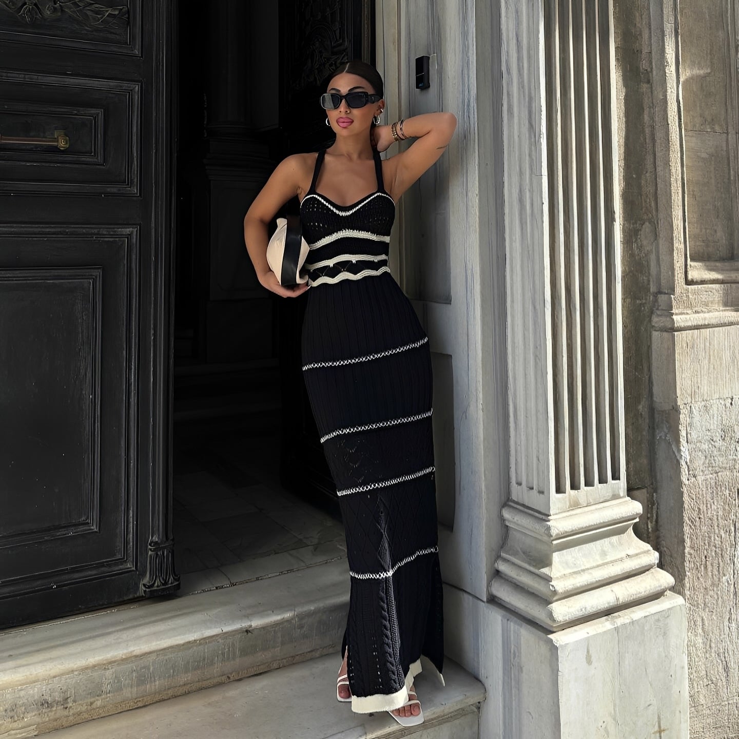 Angeline - Vestido midi sofisticado