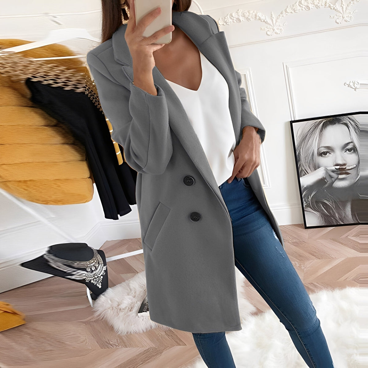Chantal - Abrigo de invierno largo elegante para mujeres