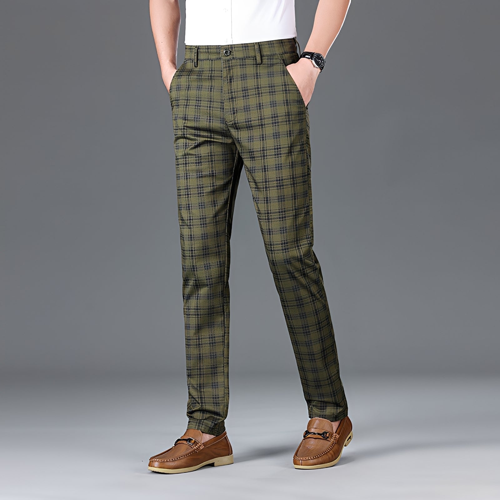 Myers - Pantalones Cuadriculados Casuales