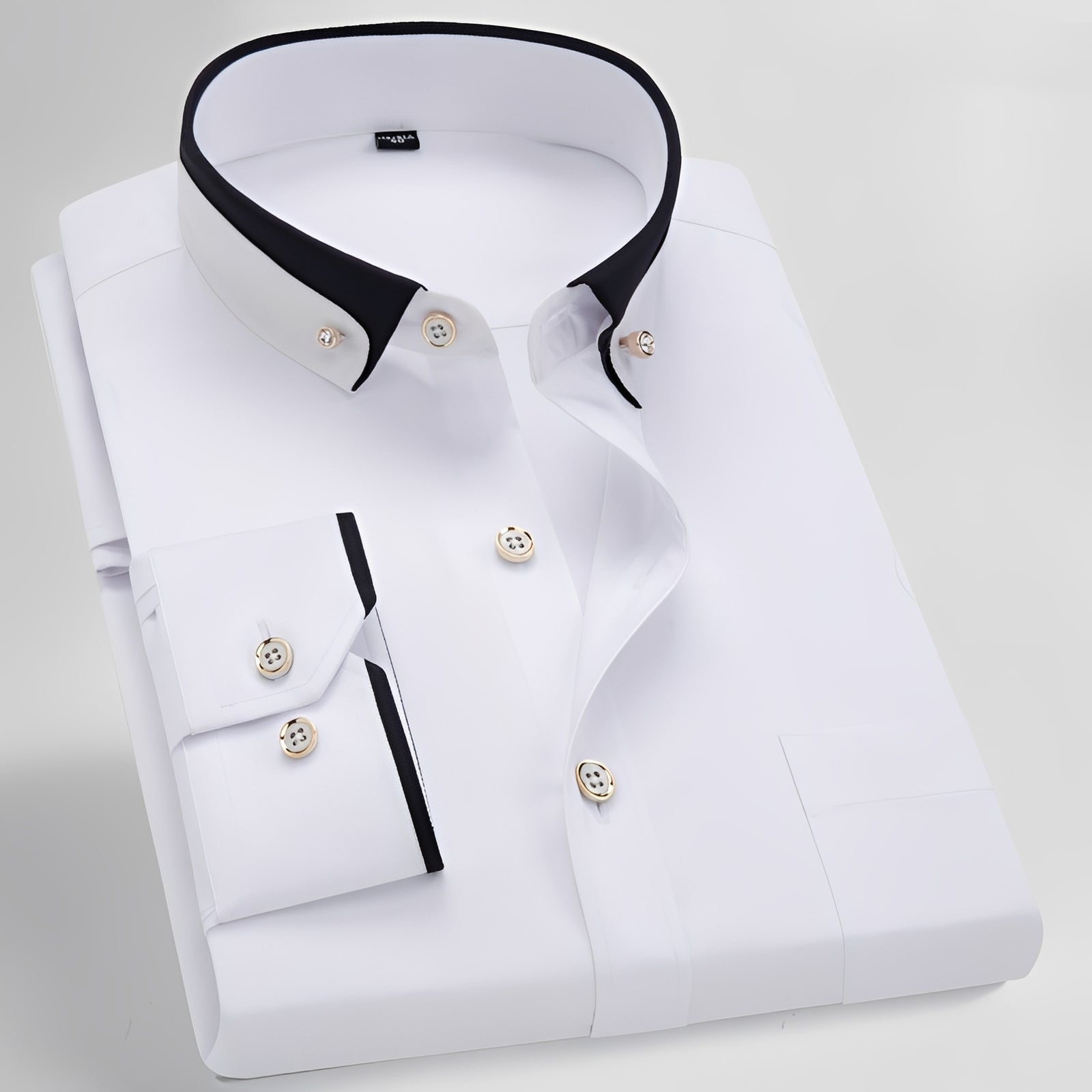 Glindel - Camisa clásica de manga larga para caballero