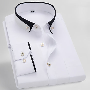 Glindel - Camisa clásica de manga larga para caballero