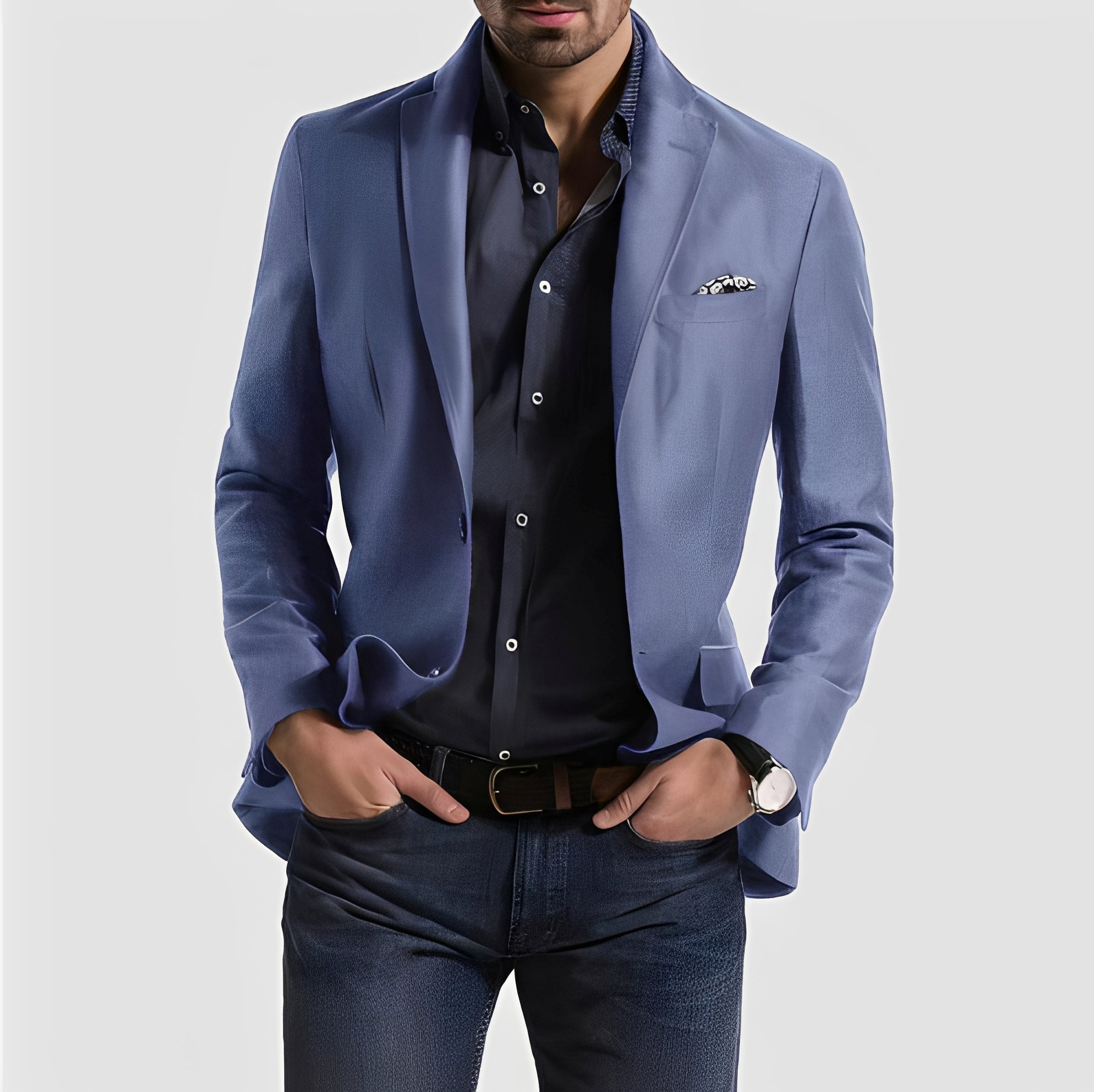George - Blazer formal para hombre con cierre de dos botones