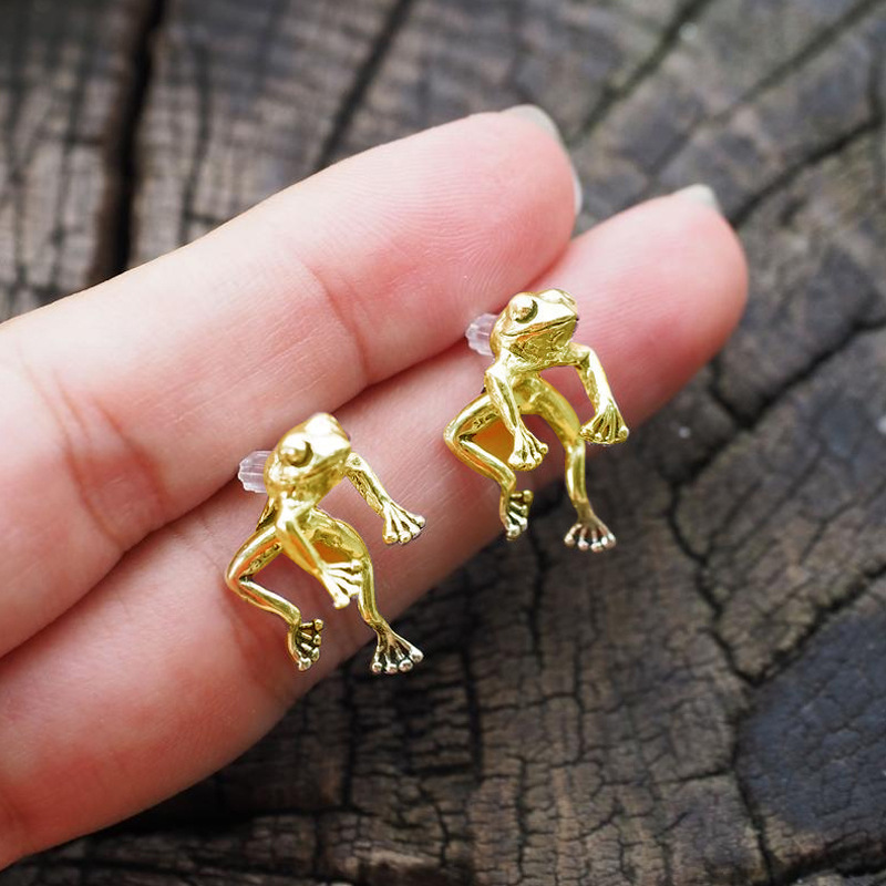 Rana Flotante Linda - Pendientes Mini Rana