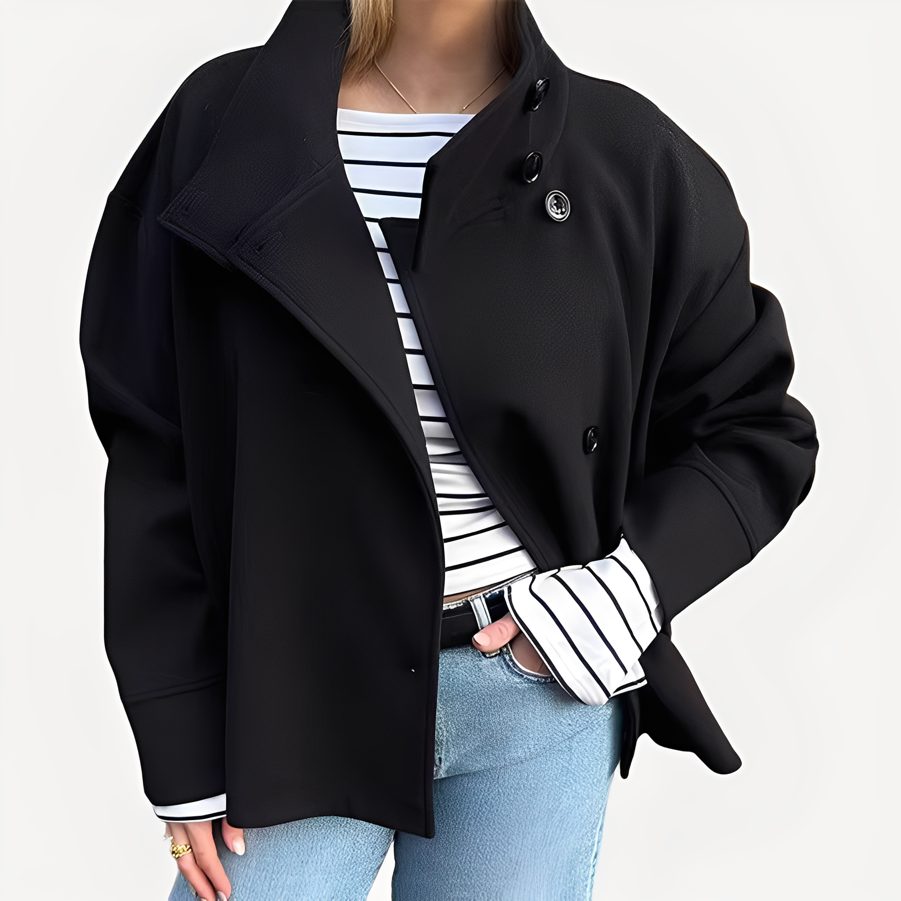 Carolyn - Abrigo elegante para mujeres con cierre único