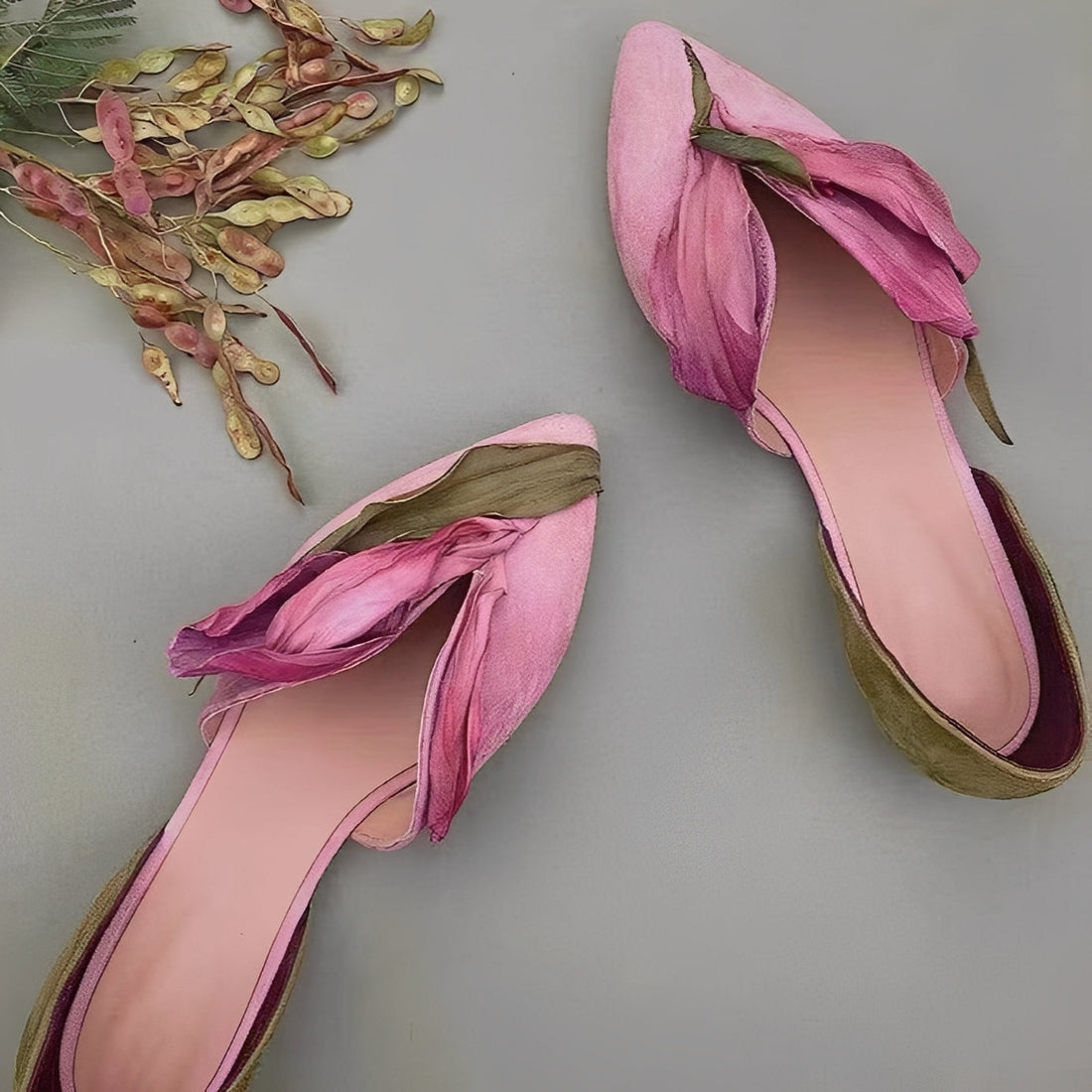 Jennifer - Zapatos planos elegantes para damas con estampado floral