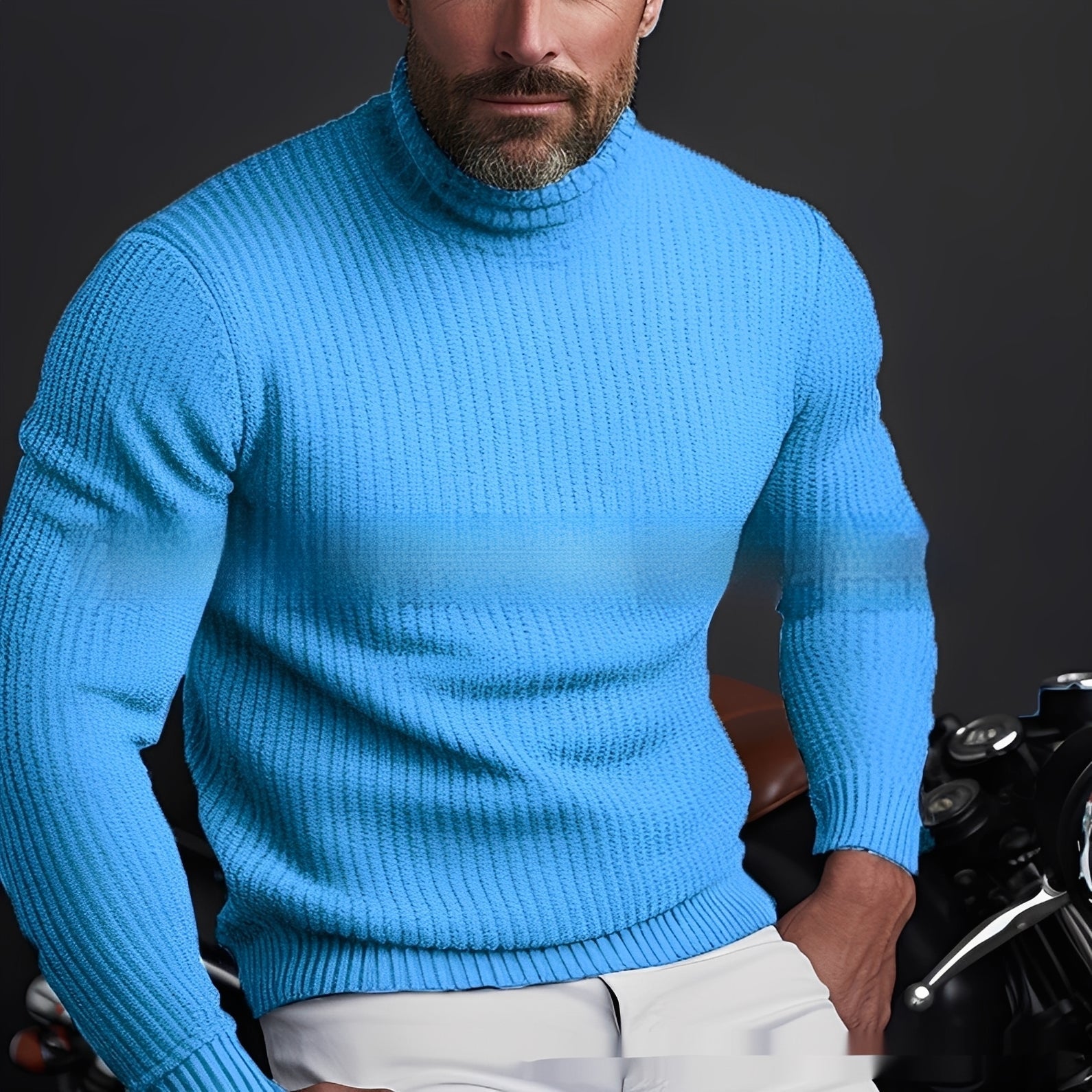 Richard - Suéter de cuello alto cálido y suave para hombres