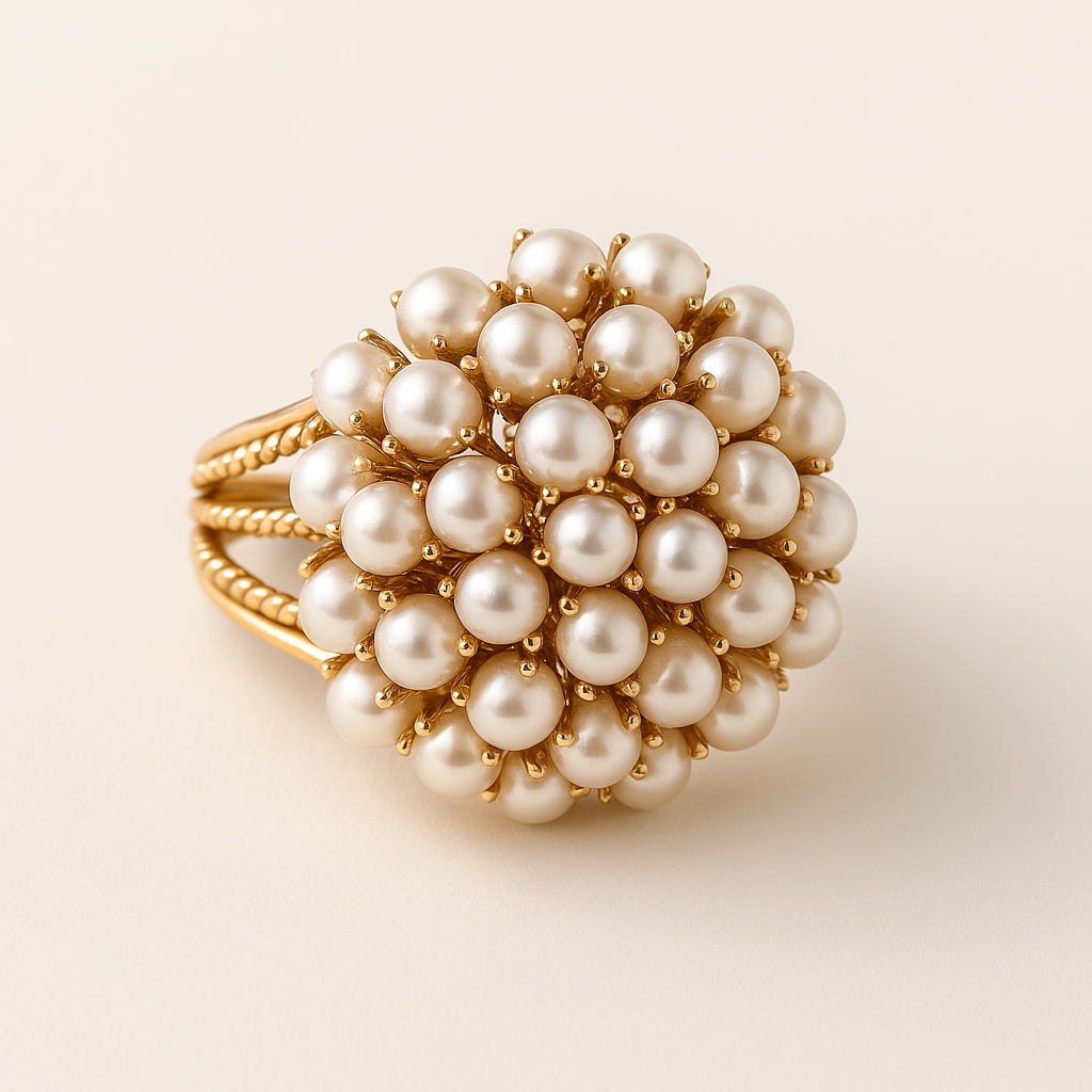 Sharnie – Anillo con perlas engastadas