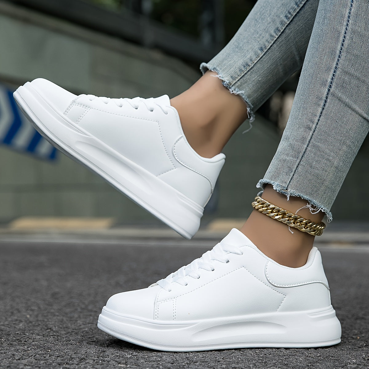 Layla - Zapatillas blancas para mujer para estilo diario