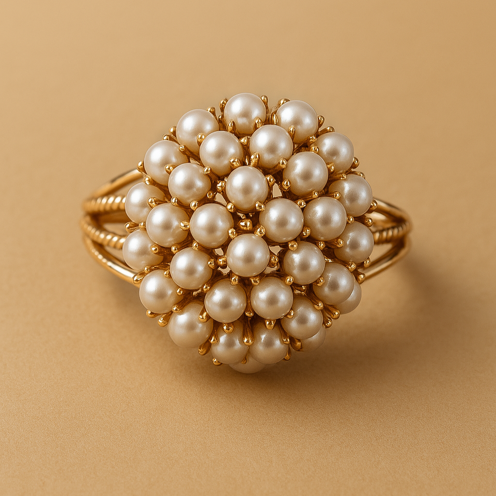Sharnie – Anillo con perlas engastadas