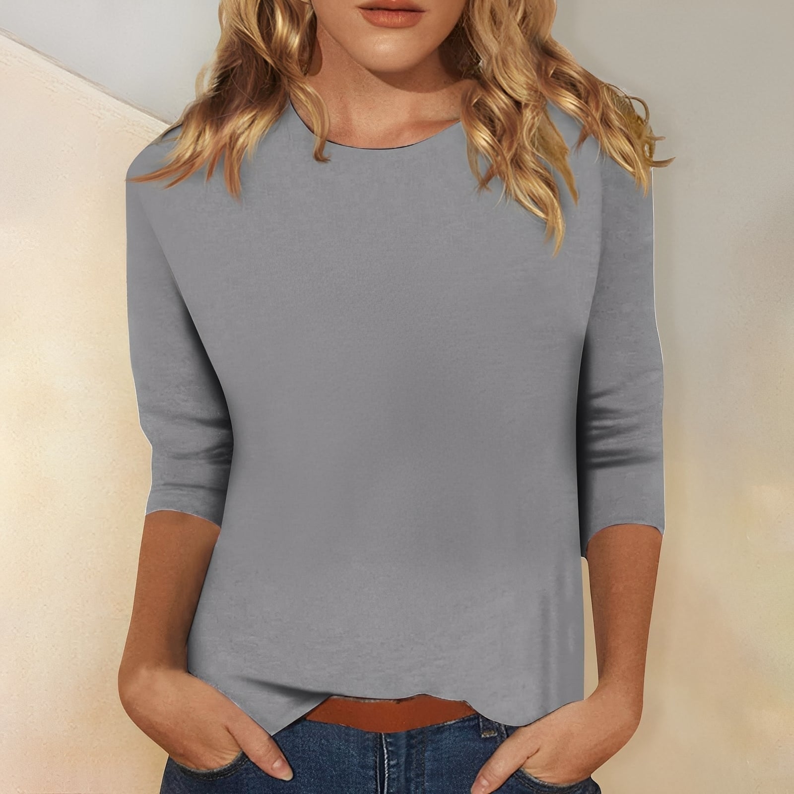 Katherina - Camiseta de cuello redondo cómoda