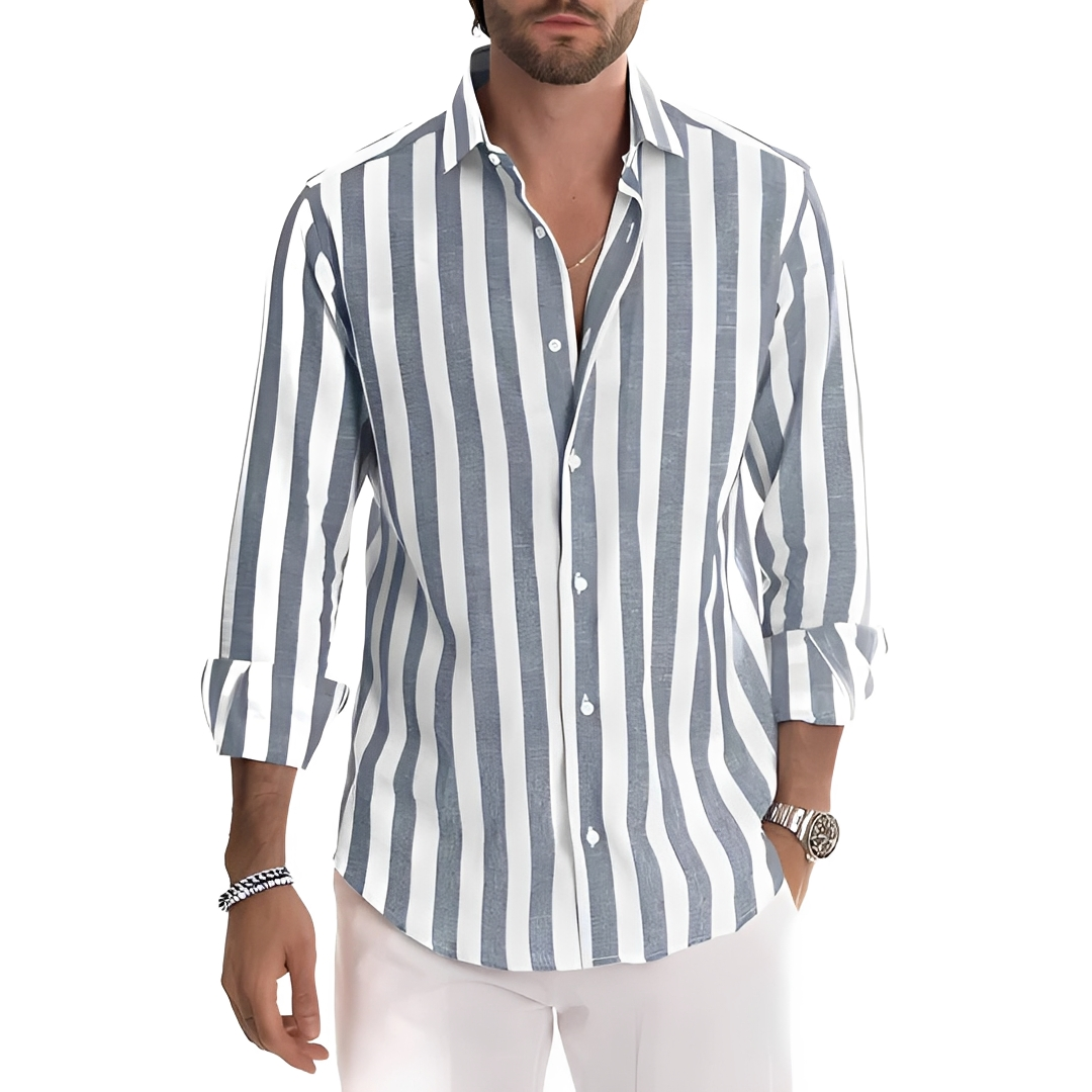 Roldan - Camisa de verano con rayas para hombre