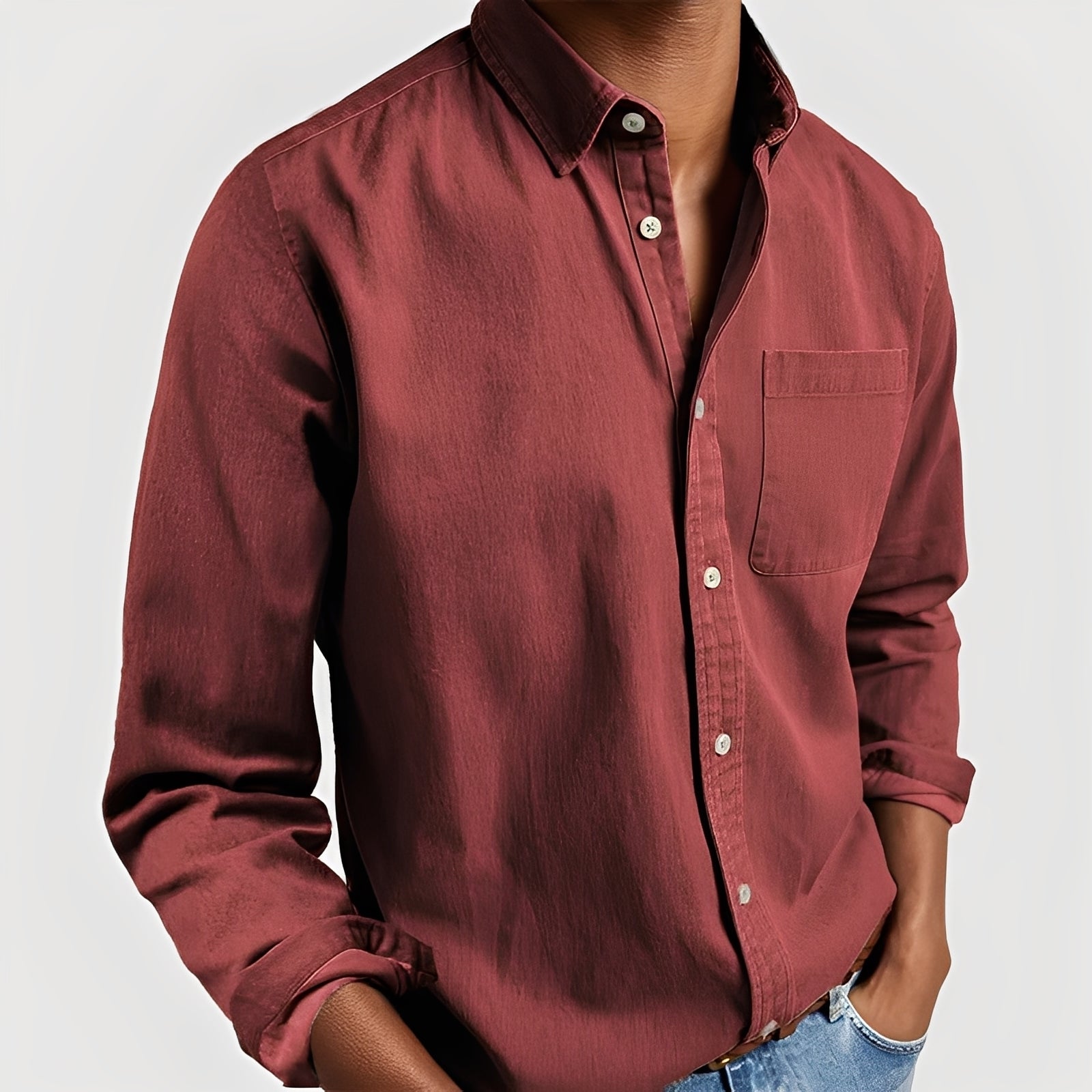 Kaspar - Camisa de manga larga casual para hombres