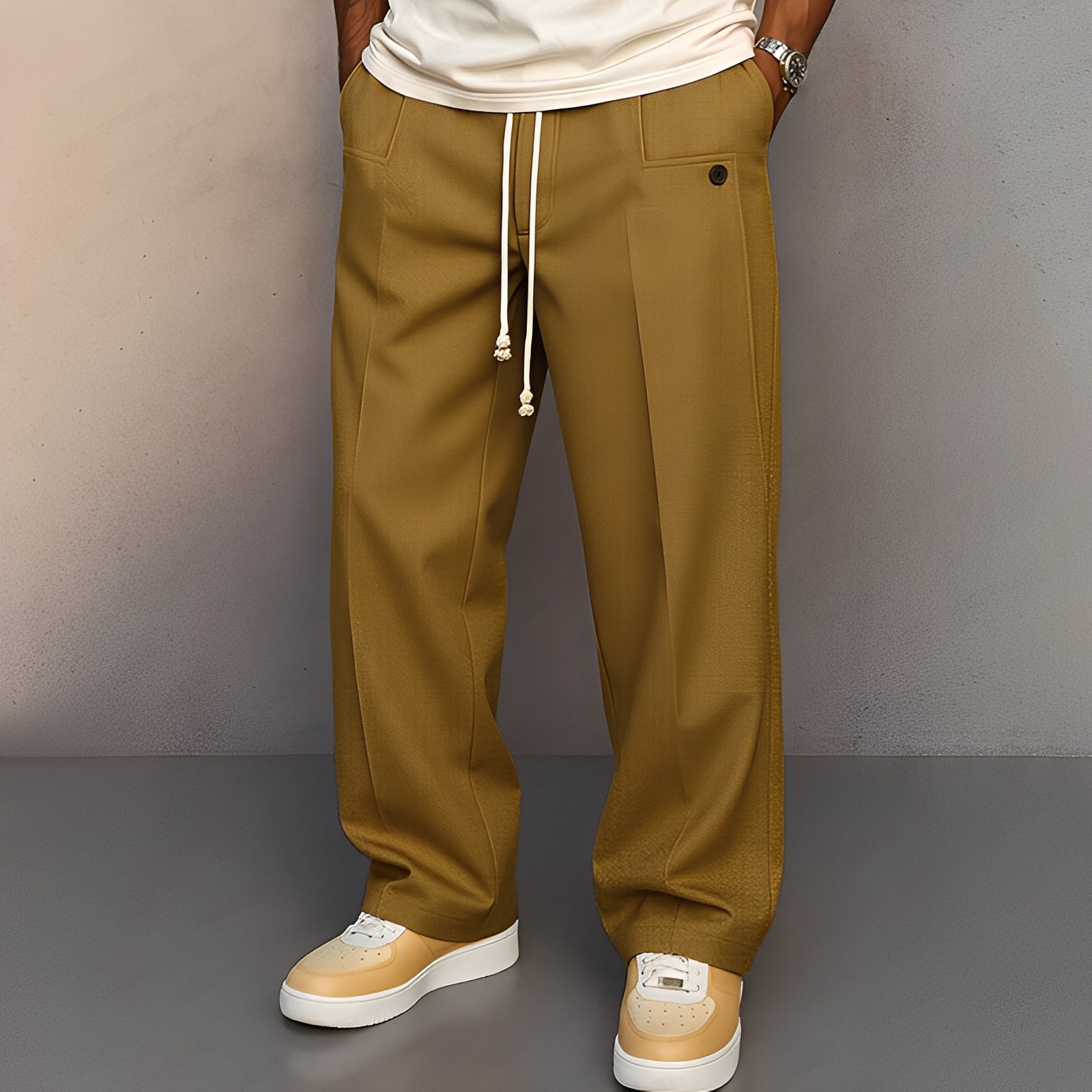 Henri - Pantalones anchos para hombre con cordón