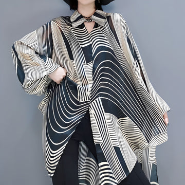 Jean - Blusa de chiffon elegante para damas