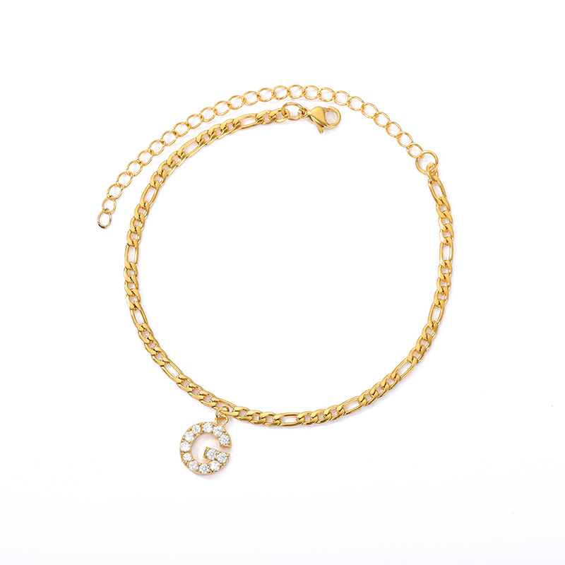 Tobillo con Inicial - Pulsera de tobillo con su inicial