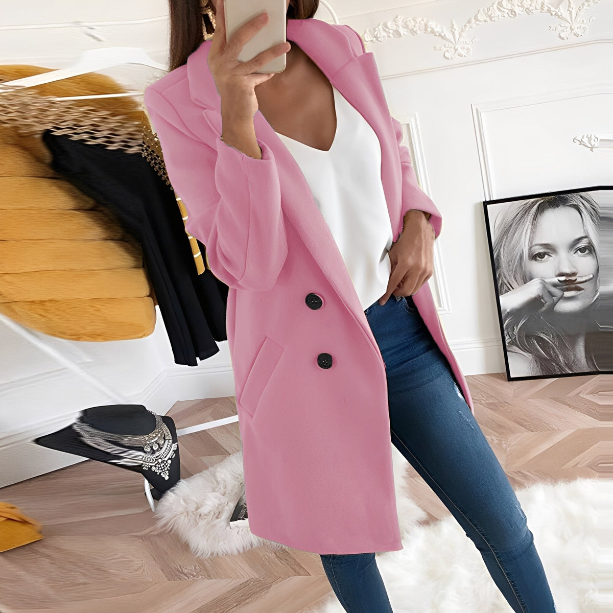 Chantal - Abrigo de invierno largo elegante para mujeres