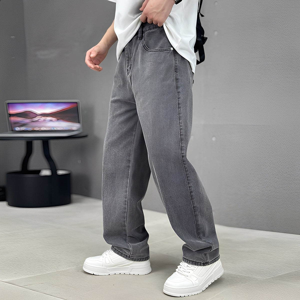 Wendell - Pantalones de moda con pierna ancha