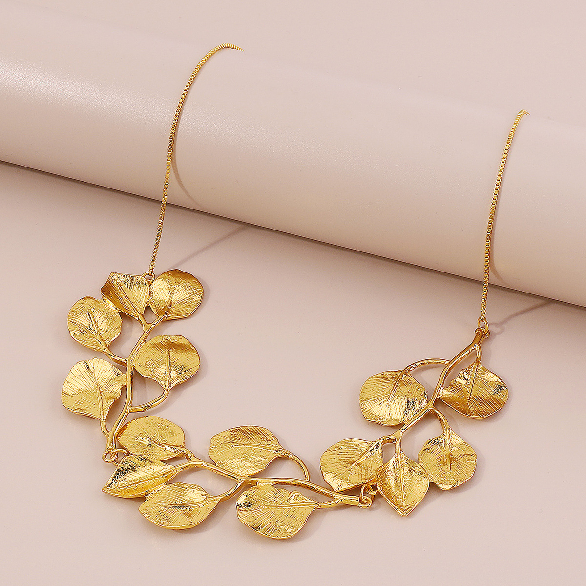 Golden Leaf - Collar de hoja de higuera vintage