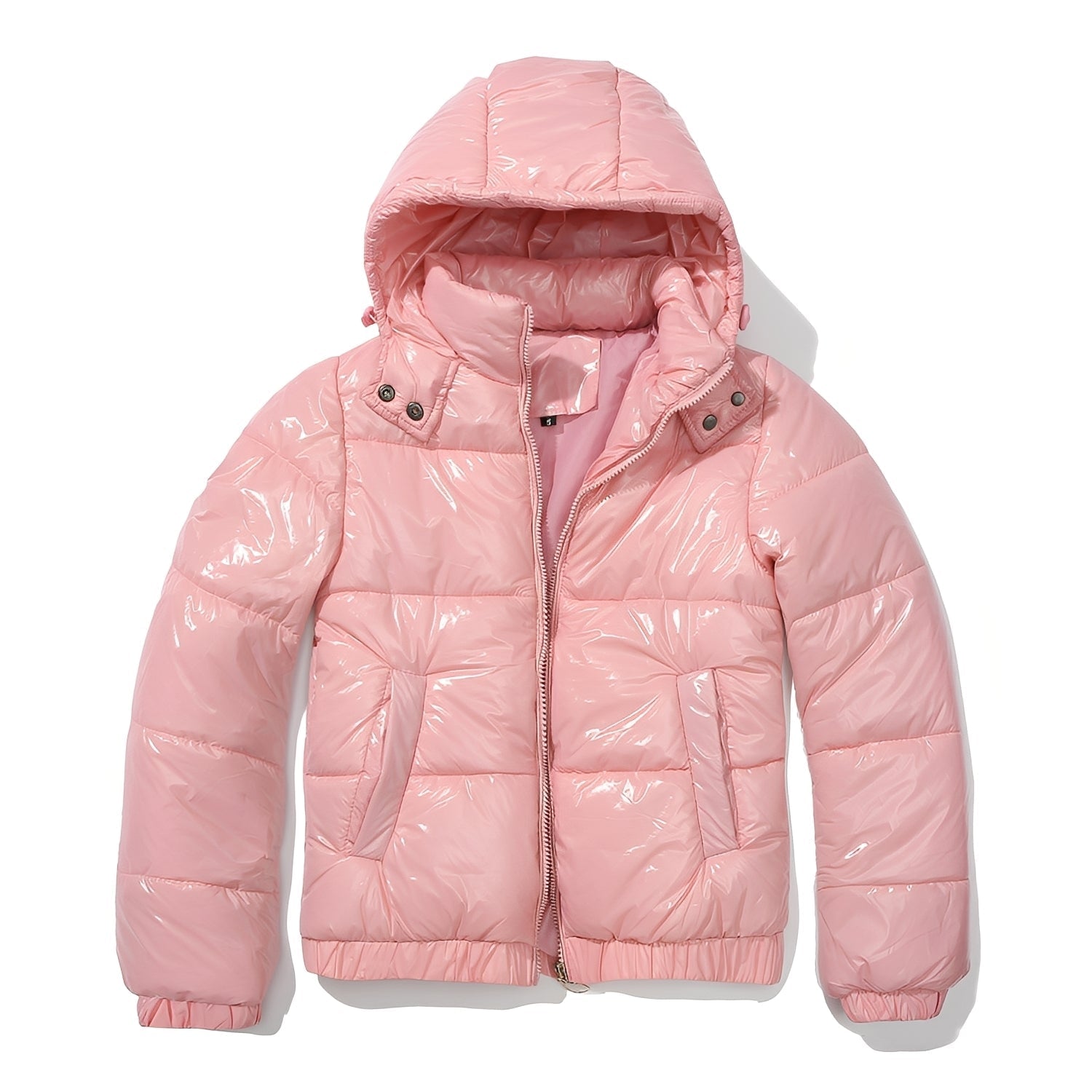 Yazmin - Una chaqueta gruesa y brillante para damas con capucha