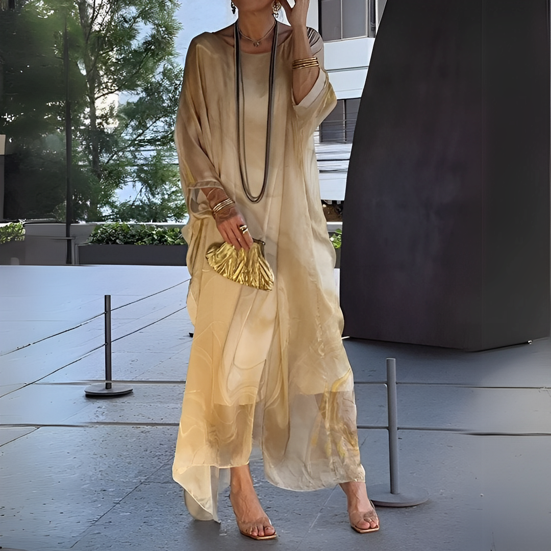 Emory - Moderno Vestido de Gasa de Seda para Mujer