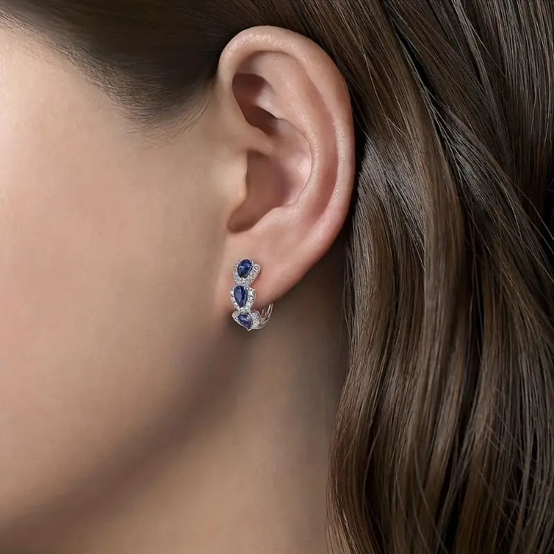 Ellie – Pendientes de Zafiro Azul Rey Elegantes